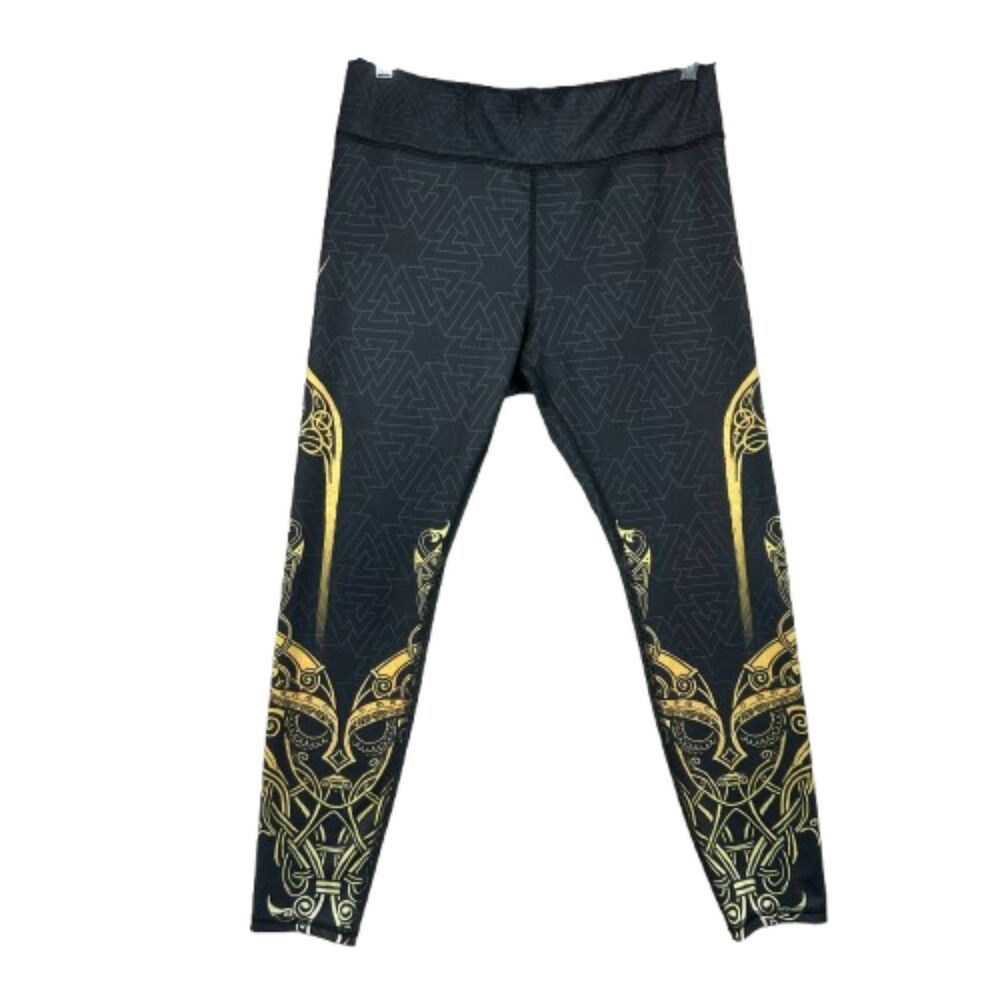Lunafide Valkyries of Valhalla Legging Sz 2XL Black Gold